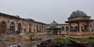Zerstörungen an der Umayyaden-Moschee von Aleppo, Photo: SANA