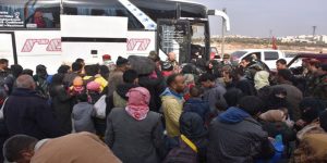 Abholung der aus dem Ostteil Aleppos evakuierten/geflohenen Bürger durch von der Regierung bereitgestellte Busse, Photo: SANA