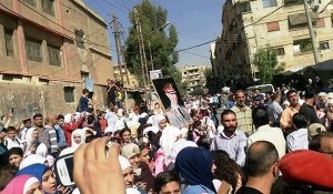 Bevölkerung protestiert gegen Terroristen in Ost-Aleppo, Photo: FNA